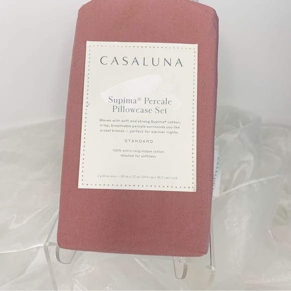 Washed Supima Percale Solid Pillowcase Set - Casaluna Standard - Picture 5 of 7